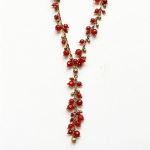 Lucky Brand Cherry Bauble Bead Y necklace